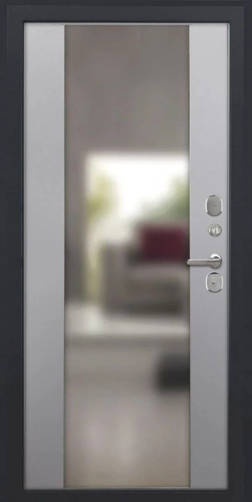 Входная дверь ДвериПРО Квадро Алиса (16мм, ПВХ софт грей, зеркало) DPRO200973 внутренняя сторона