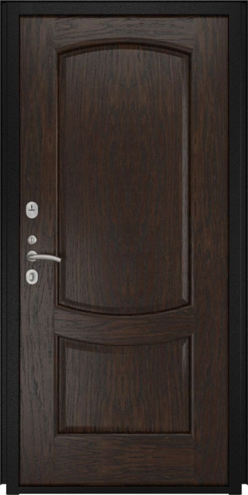 Входная дверь ДвериПРО L-Термо серебро Лаура-2 (16мм, мореный дуб) DPRO197012 внутренняя сторона